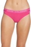 Calvin Klein Womens Party Pink Ck One Logo-print Cotton-blend Thong M