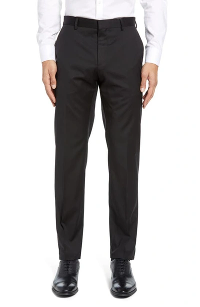 Hugo Boss Gibson Cyl Flat Front Solid Slim Fit Wool Dress Pants