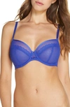 Chantelle Lingerie Parisian Allure Unlined Plunge Underwire Bra In Blue Klein