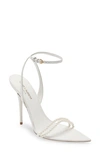 SAINT LAURENT LUNA IMITATION PEARL ANKLE STRAP SANDAL,6568292O500