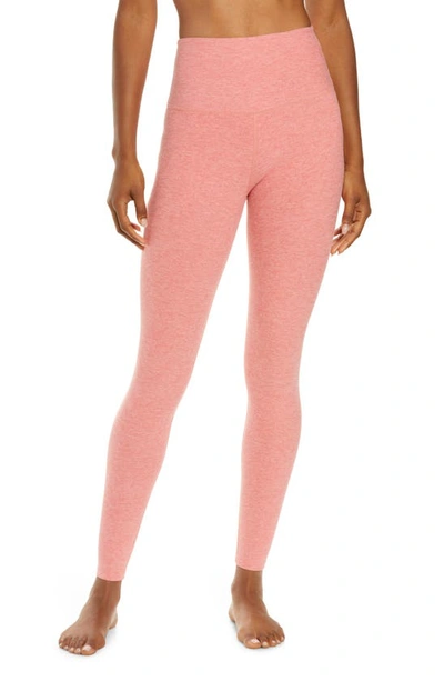 Beyond Yoga Caught In The Midi High Waist Leggings In Cherry Blossom Heather