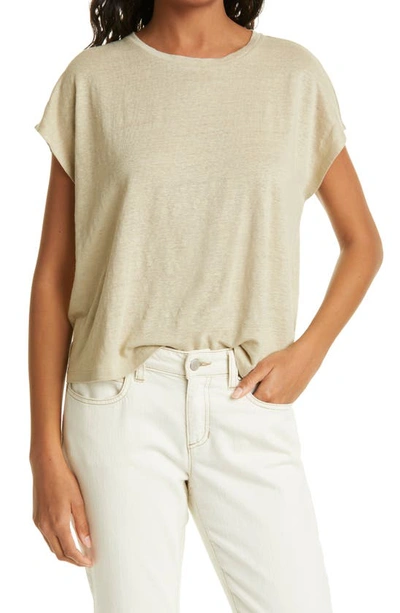 Eileen Fisher Boxy Crewneck Top In Natural