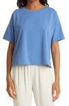 Eileen Fisher Stretch Organic Cotton Boxy Top In Coast