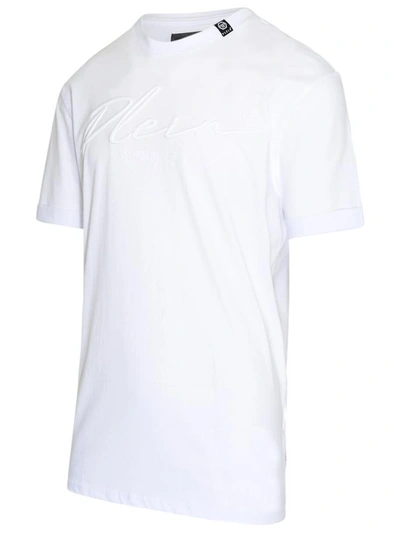 Philipp Plein White Round Neck Ss Signature T-shirt