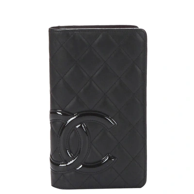 Pre-owned Chanel Black Leather Cambon Wallet
