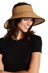 Nordstrom Rack Roll-up Straw Visor In Dark Natural