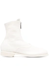 Guidi 20mm 210 Zip-up Leather Ankle Boots In Co00t White