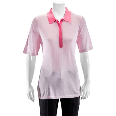 Burberry Ladies Pale Lilac Cashmere Polo Shirt In Mother Of Pearl,purple