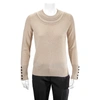 BURBERRY CABLE KNIT YOKE CASHMERE SWEATER IN APRICOT PINK