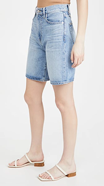 Slvrlake London Relaxed Fit High Waist Denim Shorts In Light Wash