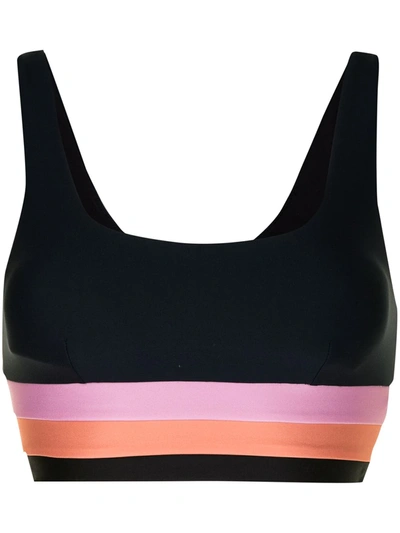 The Upside Daisy Colour-block Jersey Low-impact Sports Bra In Navy