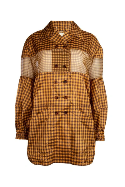 Fendi Check Print Panelled Jacket In Multi