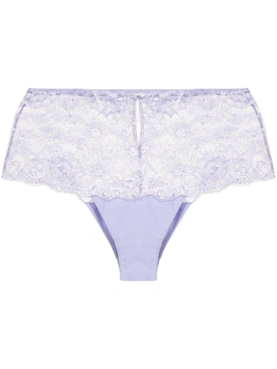 Id Sarrieri High-waisted Lace Briefs In Purple