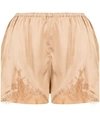 Id Sarrieri Lace-trim Silk Shorts In Gold