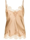Id Sarrieri Lace-trim Camisole In Gold