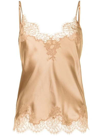 Id Sarrieri Lace-trim Camisole In Gold