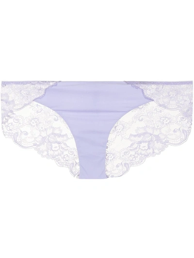 Id Sarrieri Lace-panelled Briefs In Purple