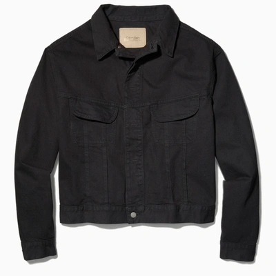 Heron Preston For Calvin Klein Black Garment Dyed Denim Jacket