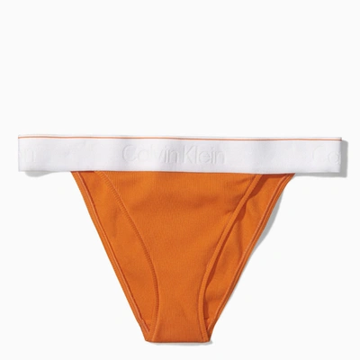Heron Preston For Calvin Klein Orange High Leg Bikini Trouseries
