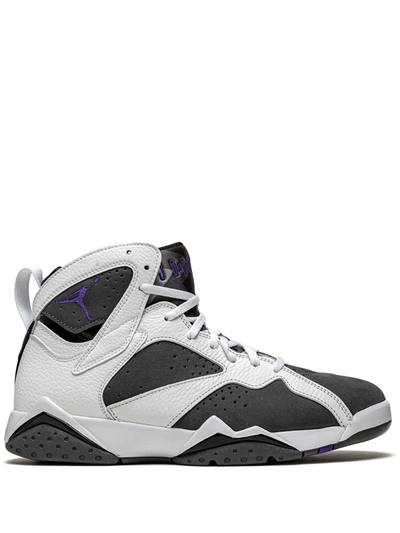 Jordan Air  7 Retro Men's Shoes In White,flint Grey,black,varsity Purple