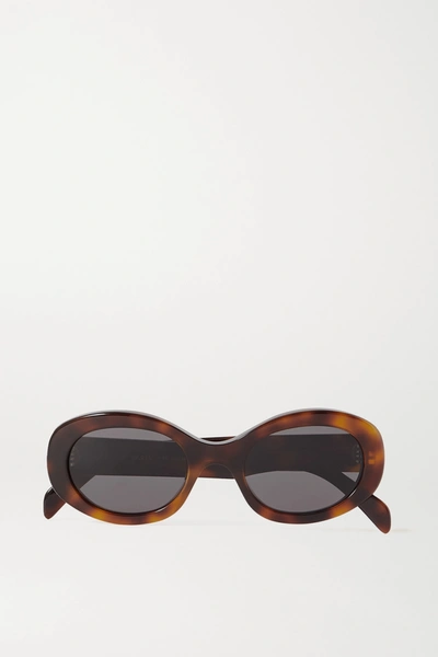 Celine Oval-frame Tortoiseshell Acetate Sunglasses