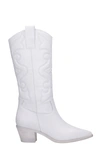 ALCHIMIA TEXAN BOOTS IN WHITE LEATHER,TEX031