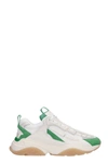 AMIRI SKEL TOP SNEAKERS IN WHITE SUEDE AND LEATHER,MFS001302