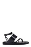 Paris Texas Strappy Python-effect Leather Sandals In Black