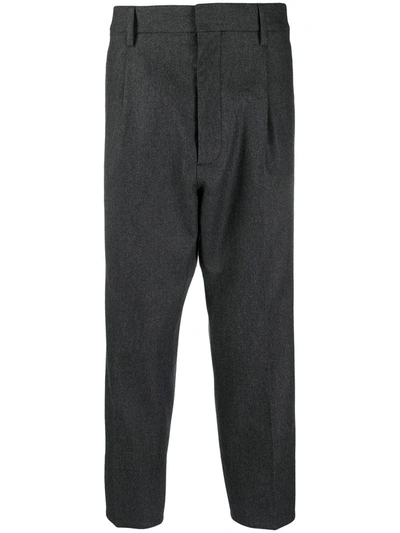 Dsquared2 Cropped Wool-blend Trousers In Grau