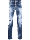DSQUARED2 BLEACH-WASH MID-RISE SKINNY JEANS