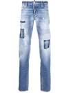 DSQUARED2 DISTRESSED STONEWASHED BOOTCUT JEANS