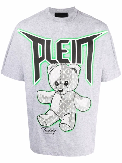 Philipp Plein Teddy Logo T恤 In Grau