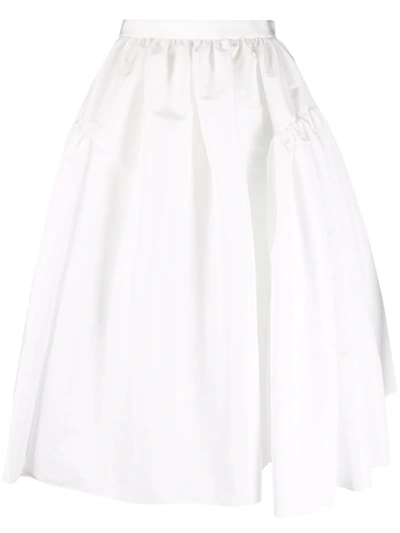 Alexander Mcqueen High-waisted Full Midi Skirt In White