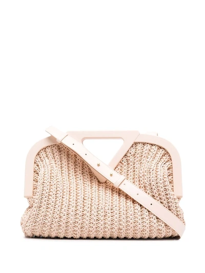 Bottega Veneta Point Crochet-knit Clutch Bag In Nude