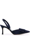 Manolo Blahnik Maysale Slingback Pumps In Blau