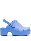 Xocoi Blue Recycled Rubber Clogs With Logo