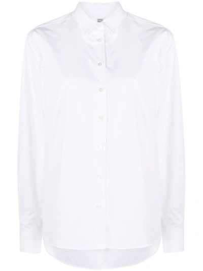 Totême High-low Hem Organic Cotton Shirt In White