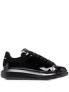 ALEXANDER MCQUEEN OVERSIZE HIGH-SHINE LACE-UP SNEAKERS