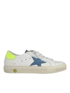 GOLDEN GOOSE MAY SNEAKERS IN WHITE AND BLUE
