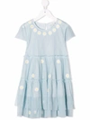 STELLA MCCARTNEY DAISY-EMBROIDERED TULLE DRESS