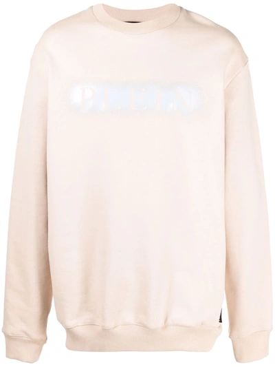 Philipp Plein Sprayed-effect Logo Sweatshirt In Nude