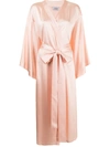 Id Sarrieri Wraparound Silk Robe In 粉色