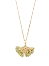 AURELIE BIDERMANN 18KT YELLOW GOLD GINGKO TSAVORITE NECKLACE