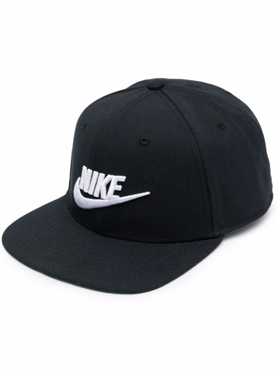 Nike Men's Black Classic99 Futura Swoosh Performance Flex Hat In Black/black/white