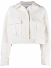 Anine Bing Adriana Cropped Tweed Jacket In Weiss