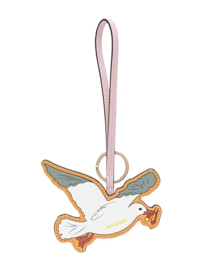 Mulberry Leather Seagull Keyring In Rosa
