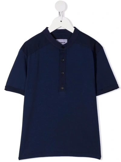 Dondup Button-up Cotton T-shirt In Blau