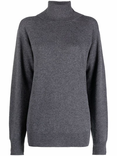 Jil Sander Grey Roll Neck Cashmere Sweater