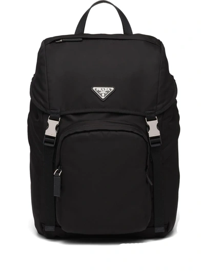 PRADA LOGO-PLAQUE MULTI-POCKET BACKPACK