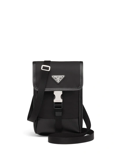 Prada Logo-plaque Crossbody Bag In Schwarz